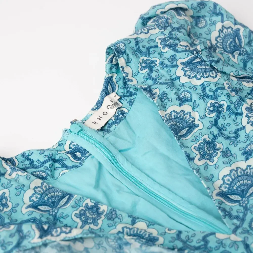 RHODE Blue Floral Tasha Dress Size 4